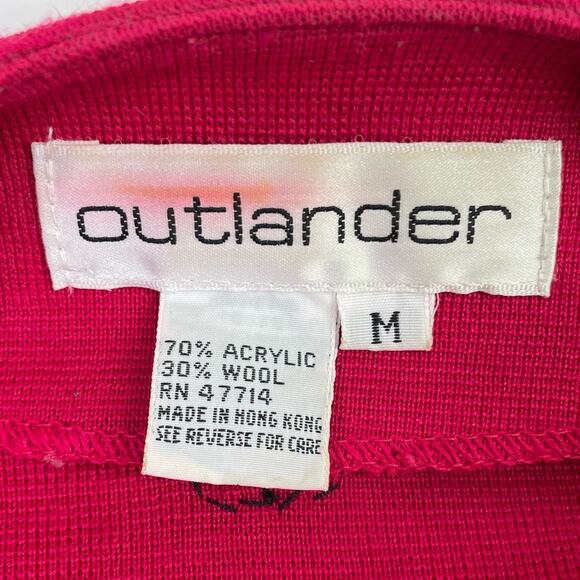 Outlander Vintage Wool Bolero Jacket Medium 80s 90s Beaded Jewel Pink Fancy - Picture 10 of 10